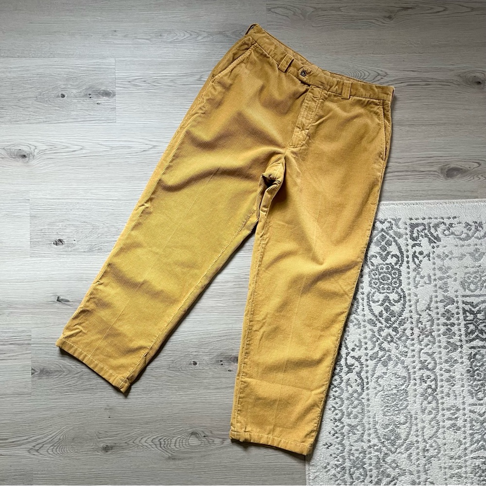 Barneys New York‎ Mustard Yellow Corduroy Trouser Pants Womens 36 Made in Italy